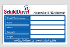 Typenschildaufkleber